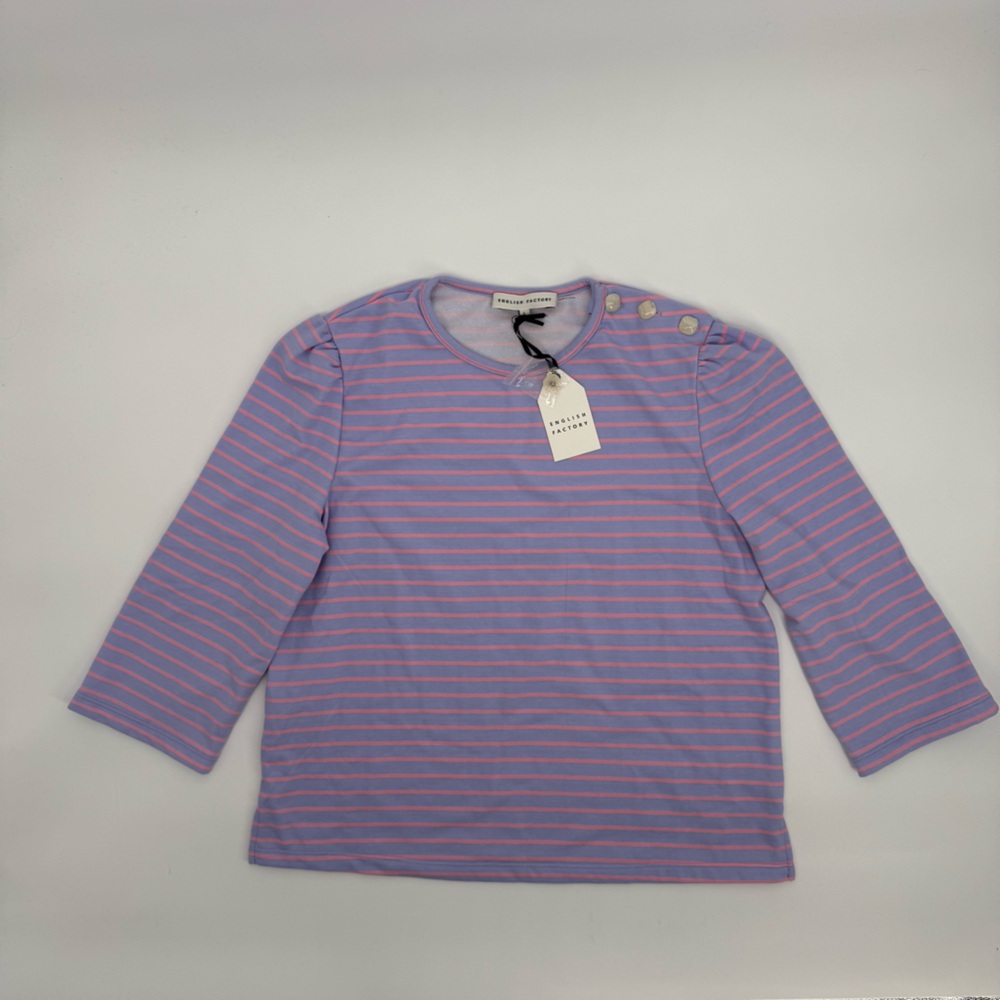 English Factory Lavendar and Pink Striped Shirt NWT Large